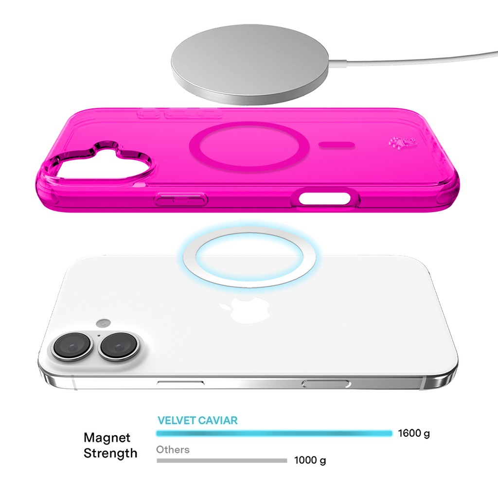 Neon Pink Clear iPhone Case