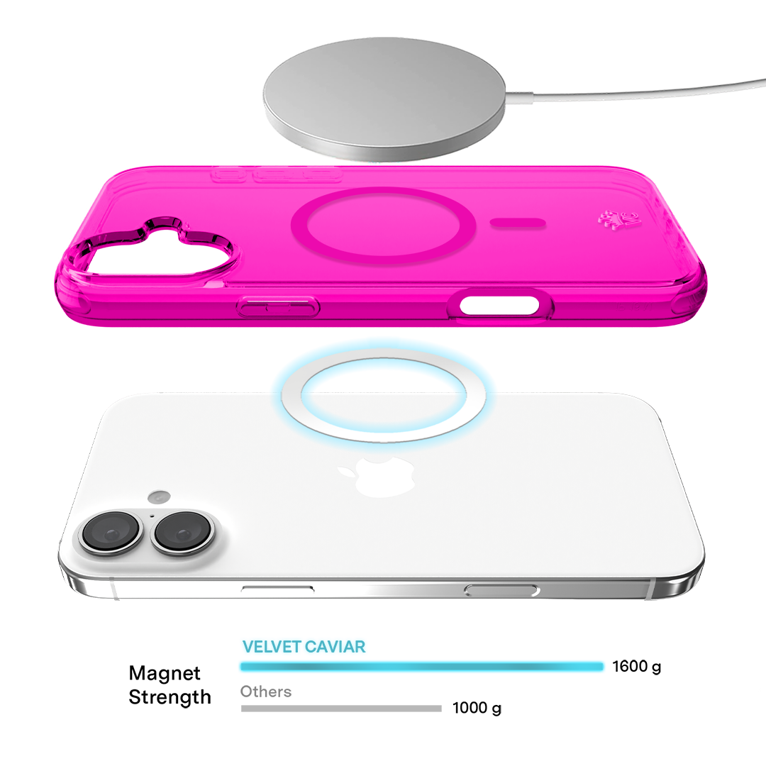 Neon Pink Clear iPhone Case