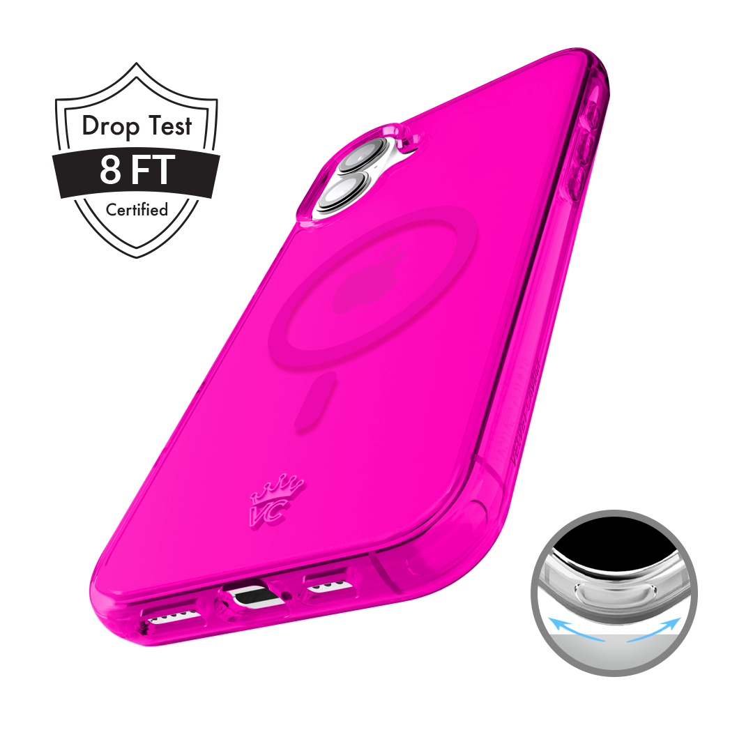 Neon Pink Clear iPhone Case