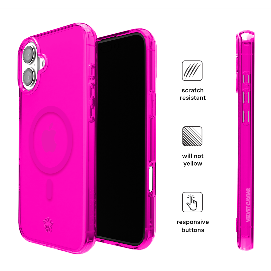 Neon Pink Clear iPhone Case