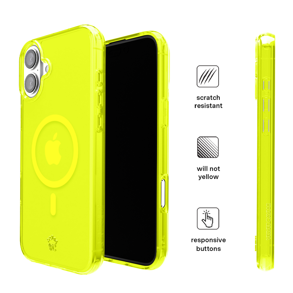 Neon Yellow Clear iPhone Case