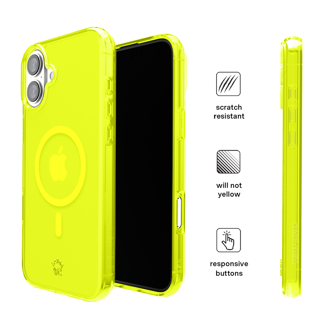 Neon Yellow Clear iPhone Case