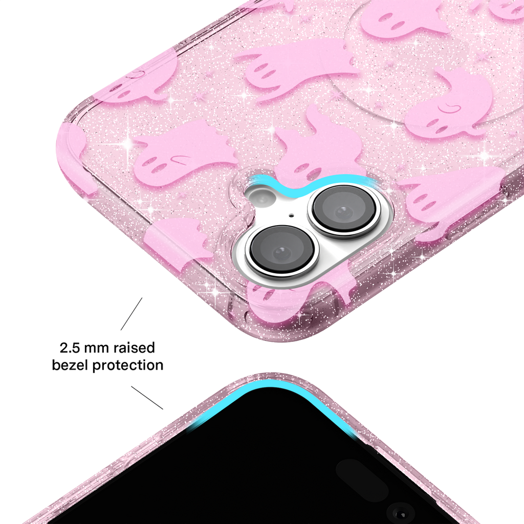 Ghosted Pink Glitter iPhone Case