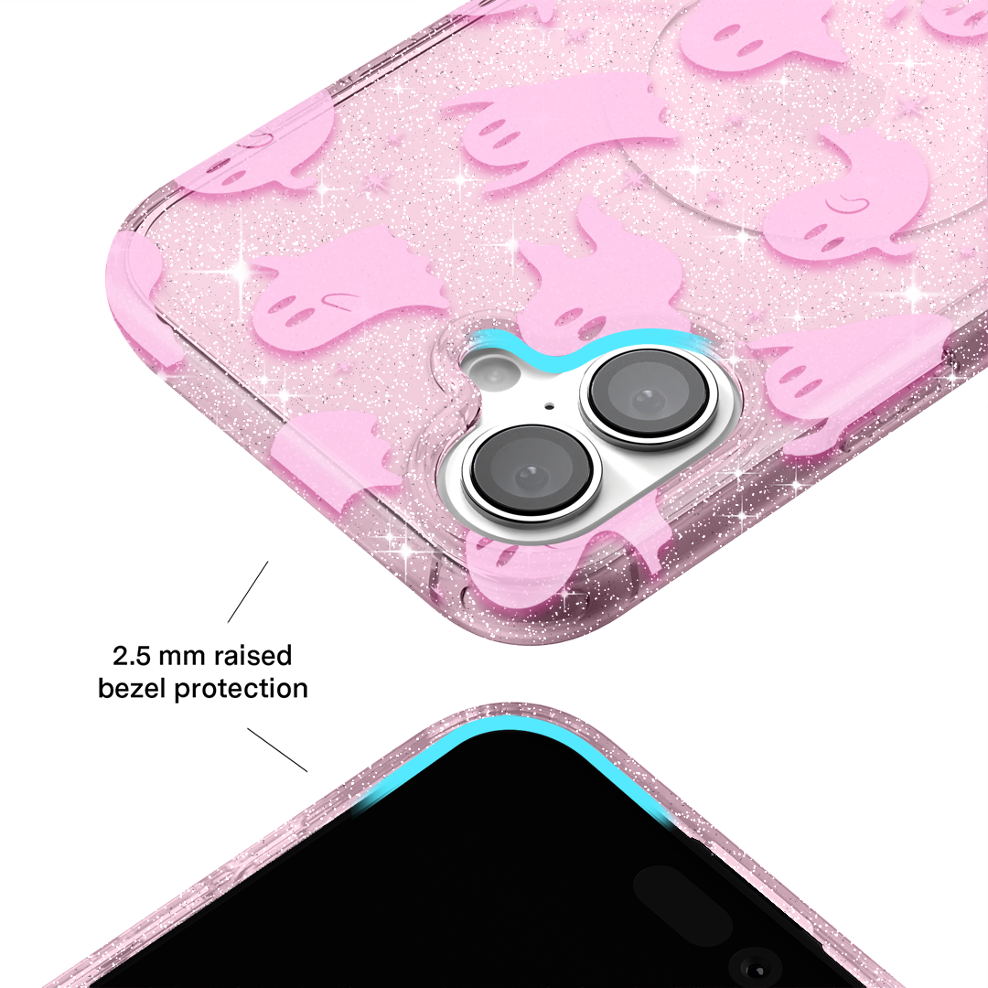 Ghosted Pink Glitter iPhone Case