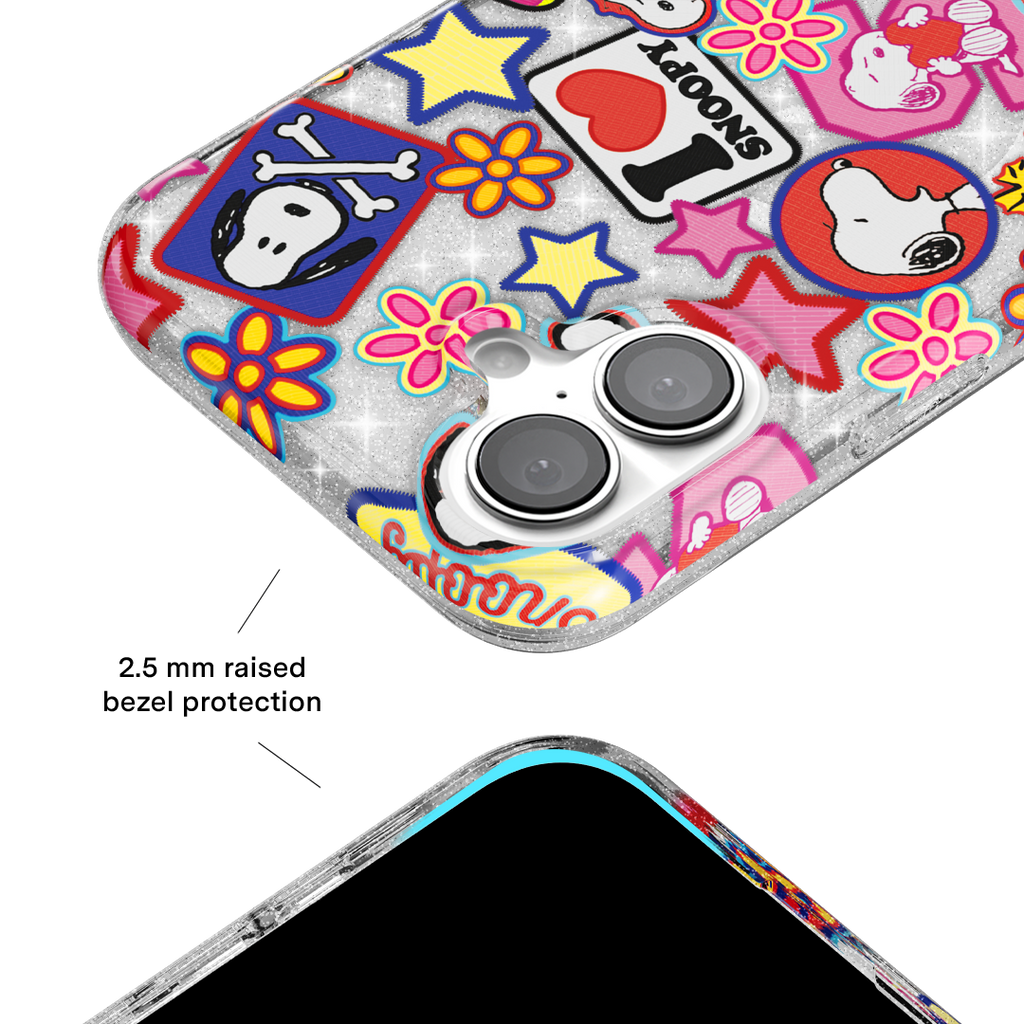 Snoopy Patchwork Glitter iPhone Case