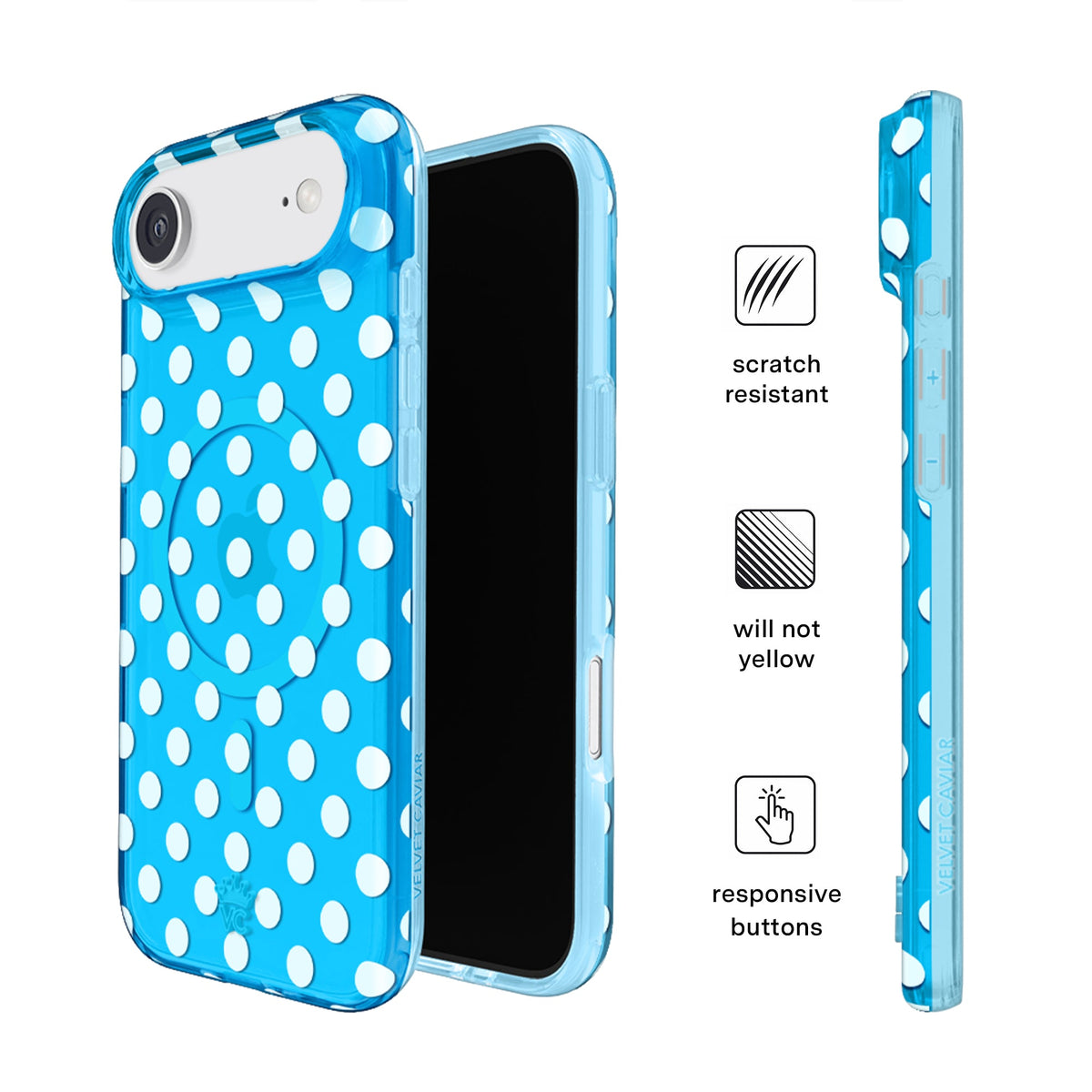 Aquamarine Polka Dot iPhone Case