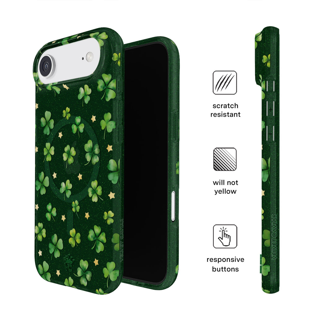 Lucky Clover Glitter iPhone Case