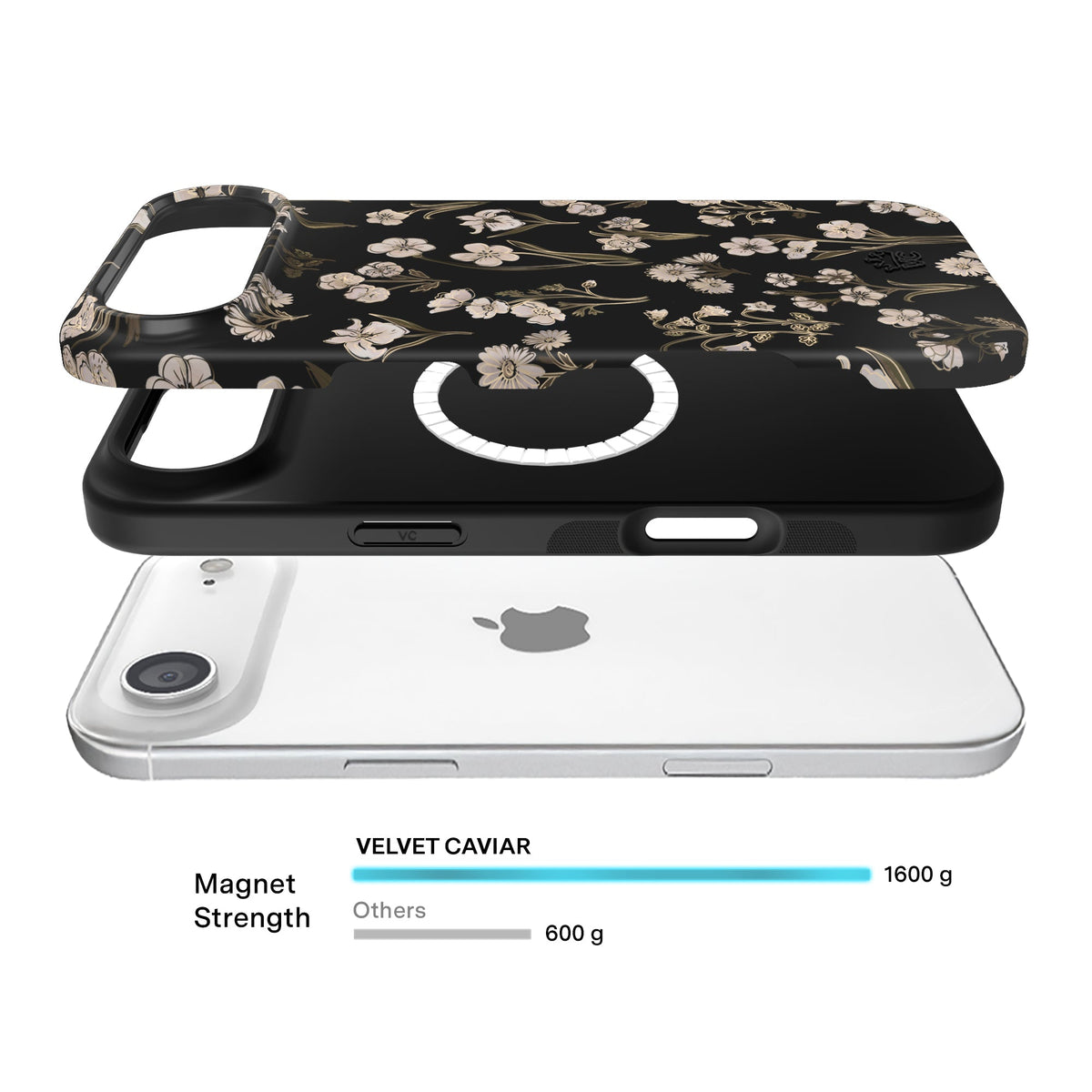 Nightbloom Gold Chrome Floral iPhone Case