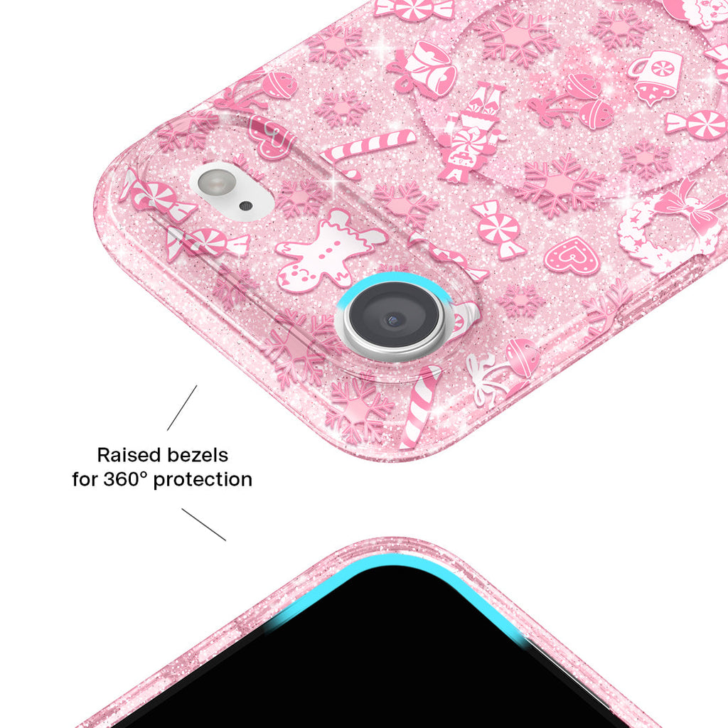 Pink Christmas Glitter iPhone Case