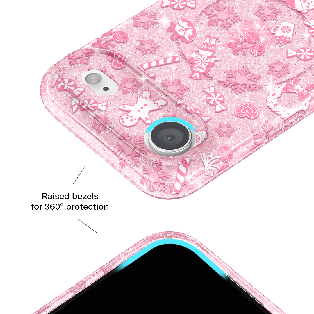 Pink Christmas Glitter iPhone Case