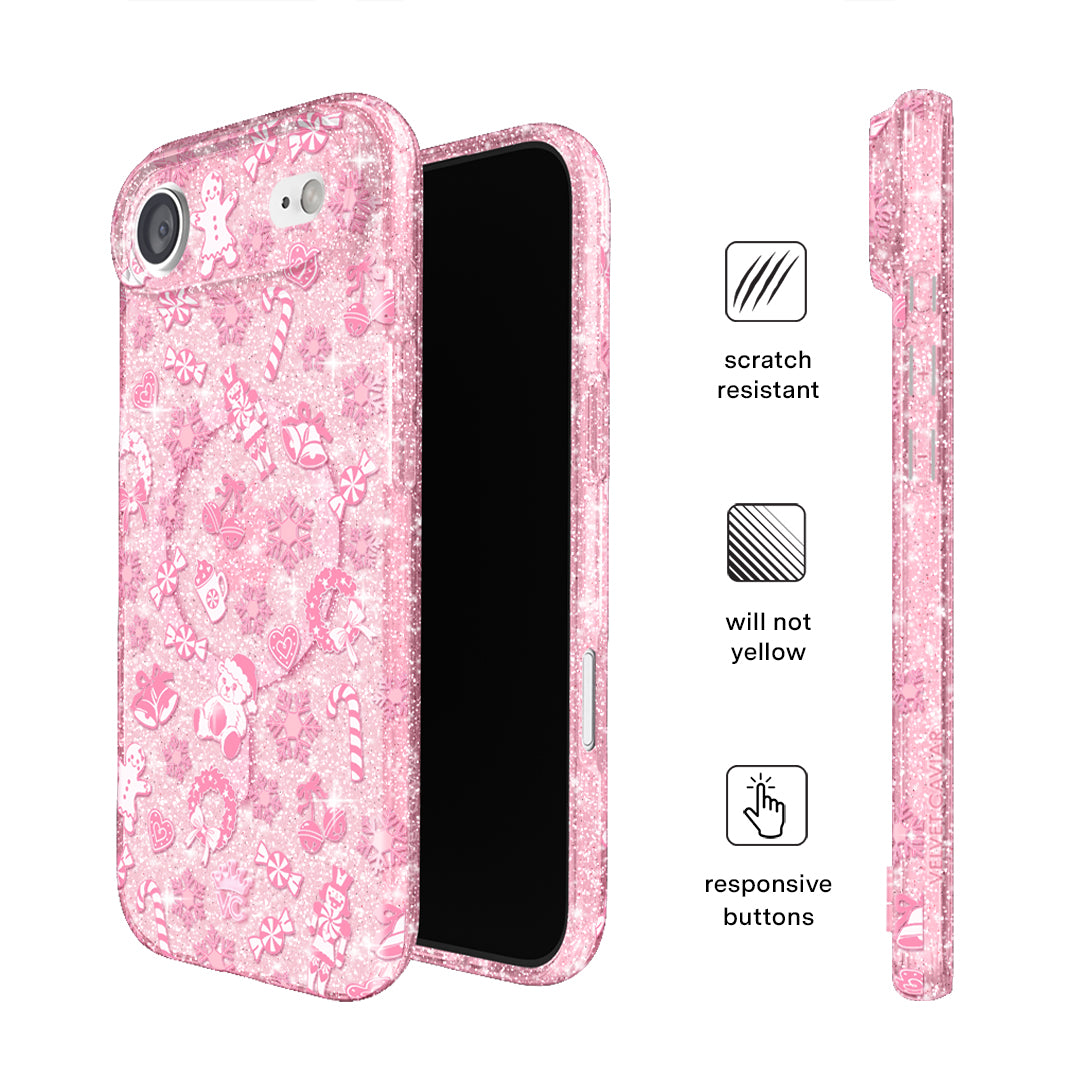 Pink Christmas Glitter iPhone Case