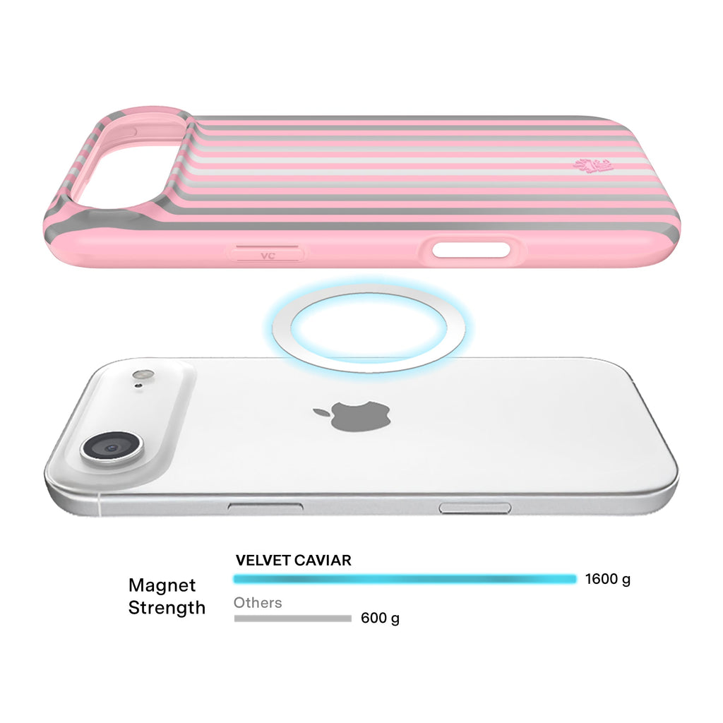 Pink Chrome Stripes iPhone Case