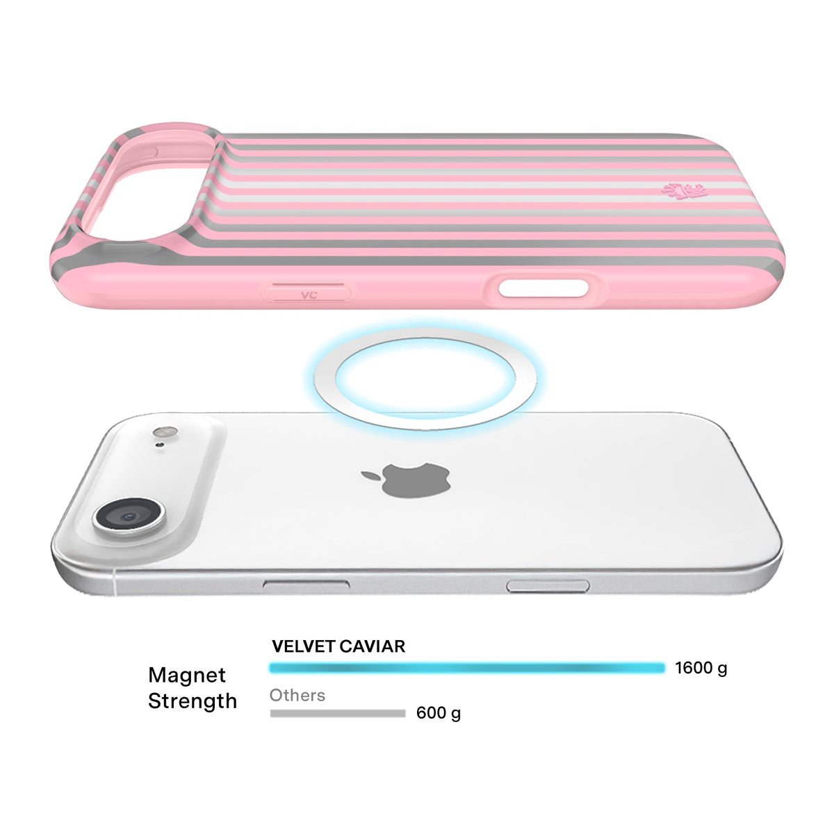 Pink Chrome Stripes iPhone Case