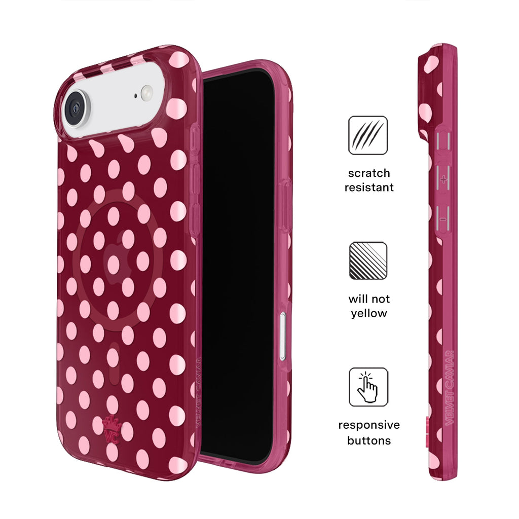 Raspberry Polka Dot iPhone Case