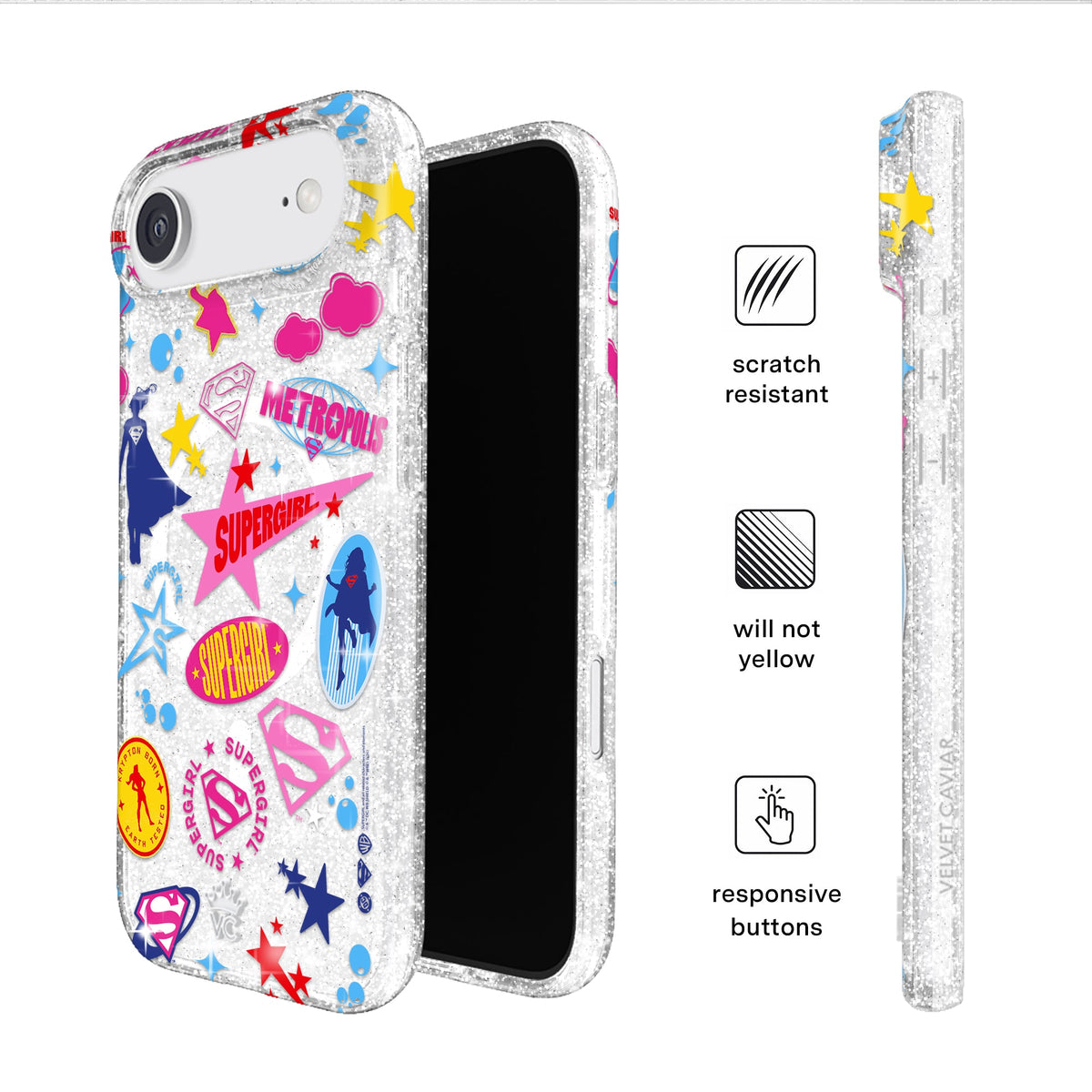 Supergirl Krypto Glitter iPhone Case