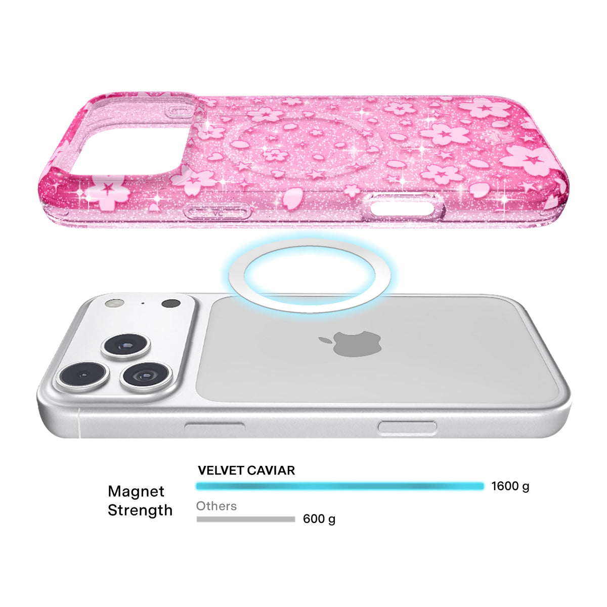 Cherry Blossom Glitter iPhone Case