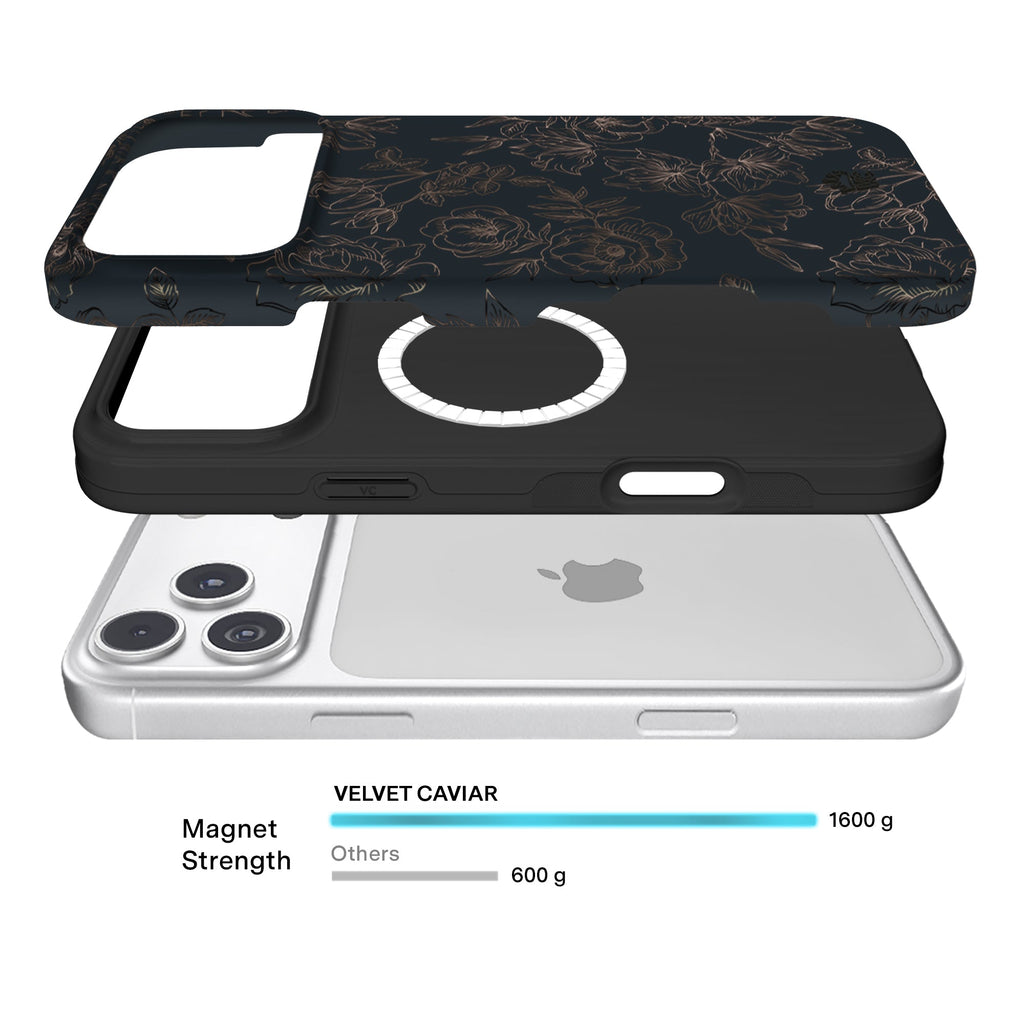 Floral Rose Gold Chrome iPhone Case