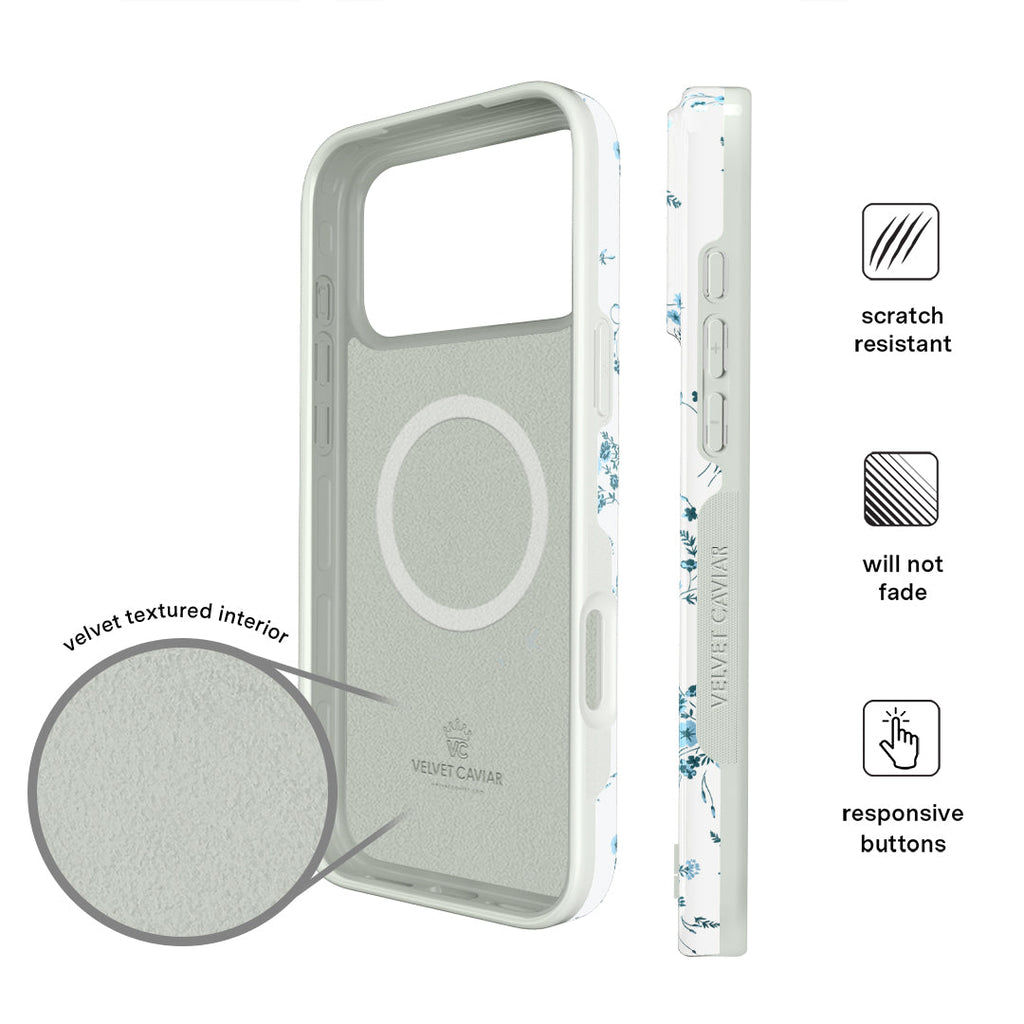 French Blue Floral iPhone Case