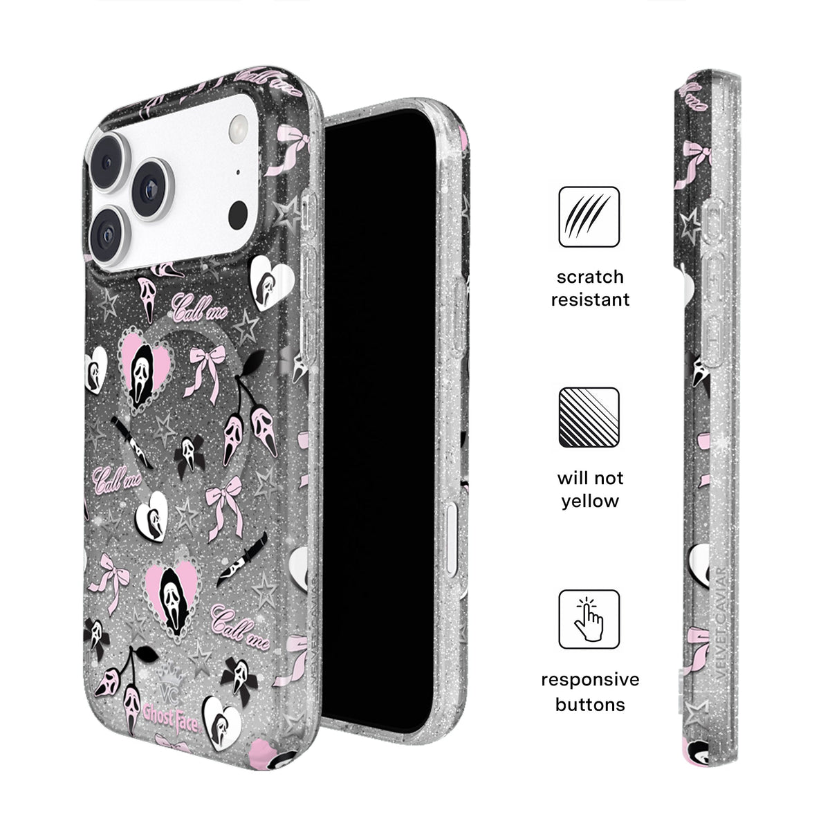 Ghost Face Goth Glitter iPhone Case