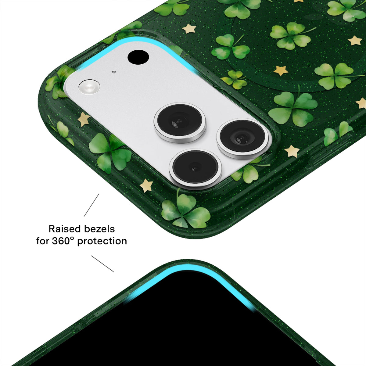 Lucky Clover Glitter iPhone Case