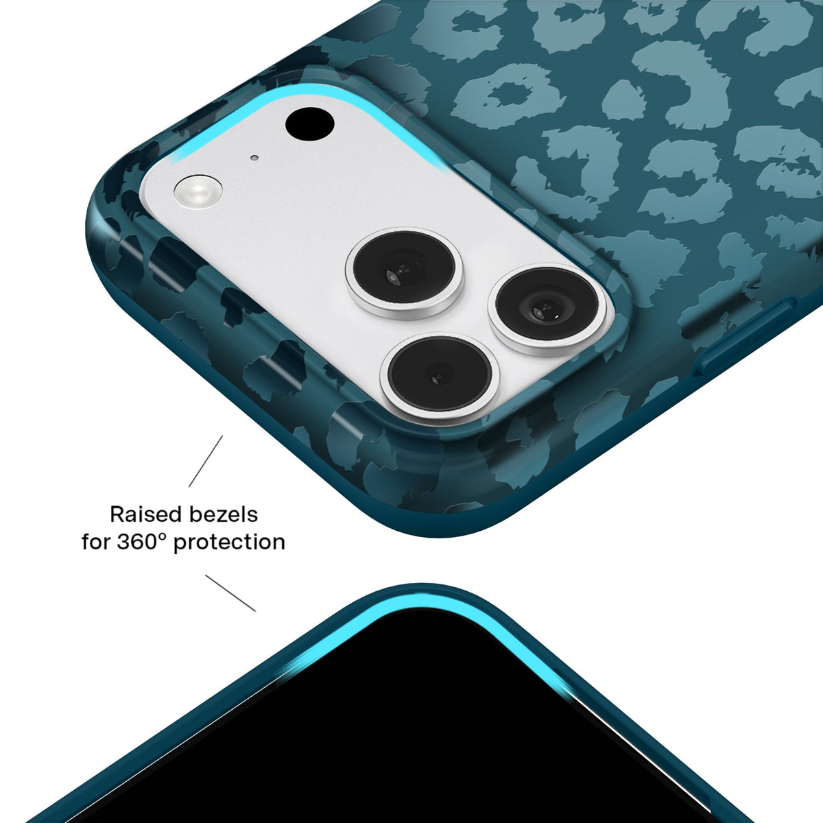 Metallic Navy Leopard iPhone Case