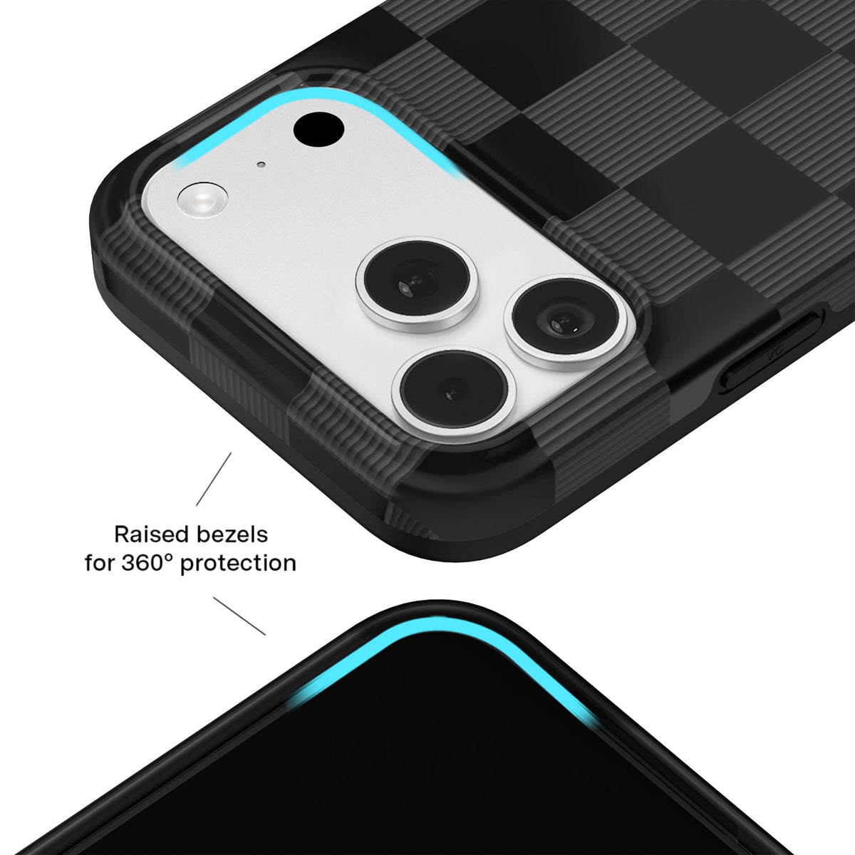 Noir Vibe Checkered iPhone Case