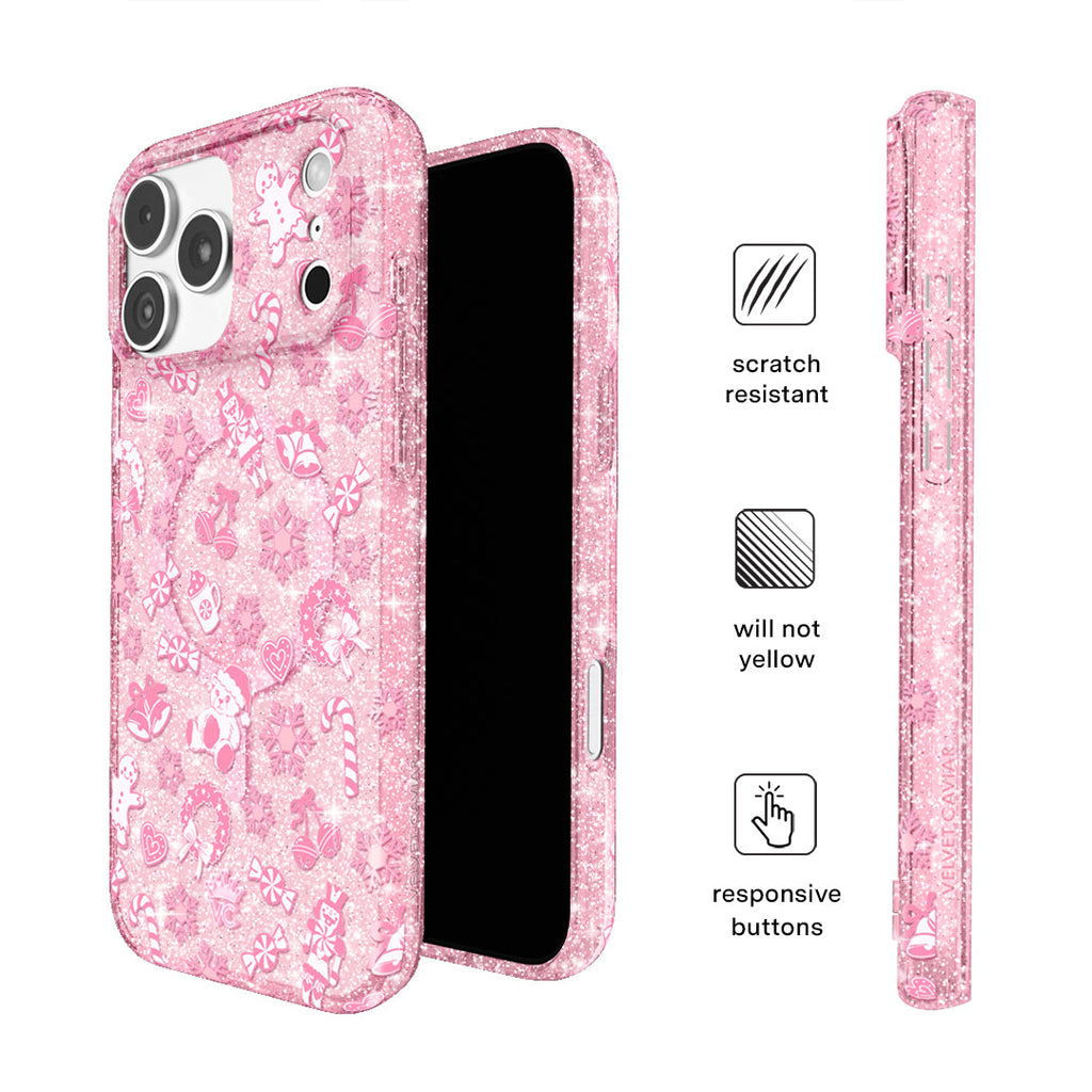 Pink Christmas Glitter iPhone Case