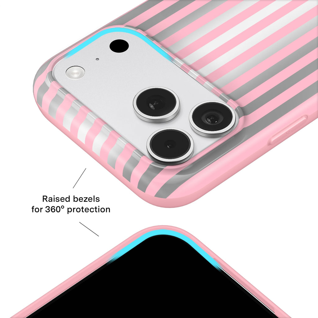 Pink Chrome Stripes iPhone Case