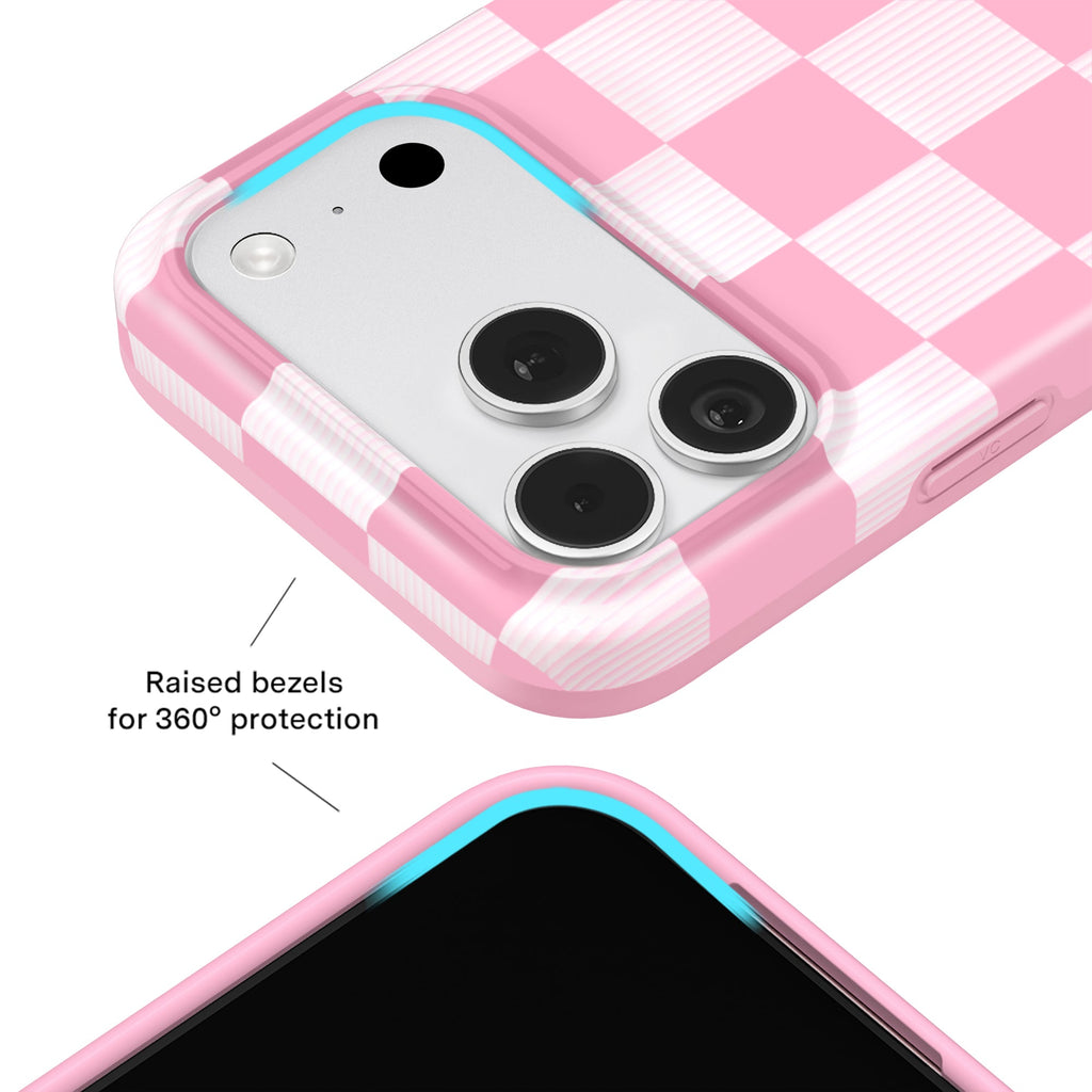 Pink Vibe Checkered iPhone Case