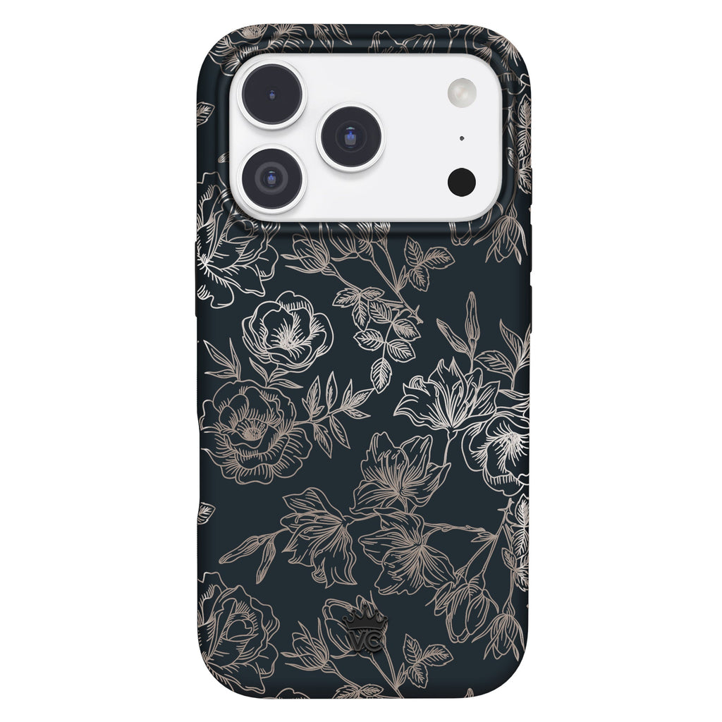Floral Rose Gold Chrome iPhone Case
