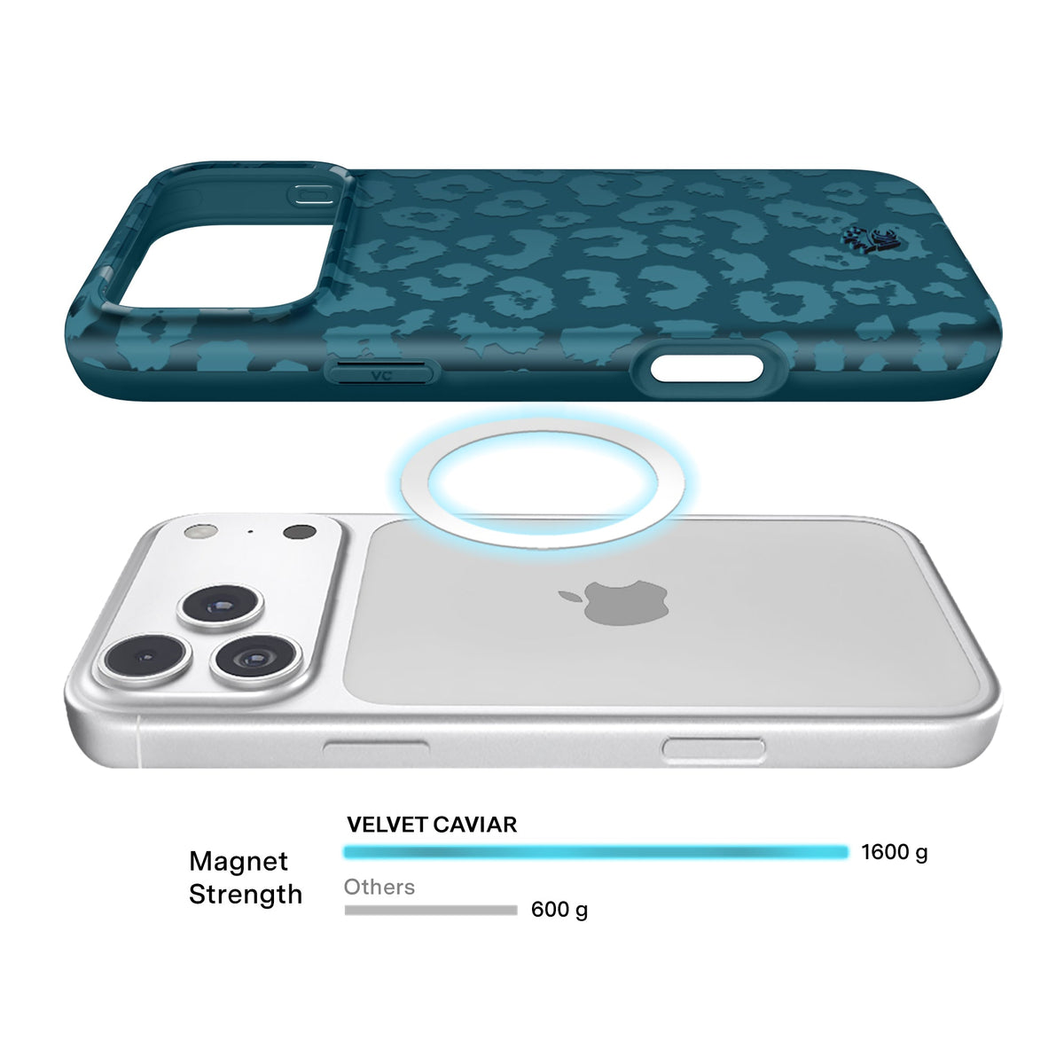 Metallic Navy Leopard iPhone Case