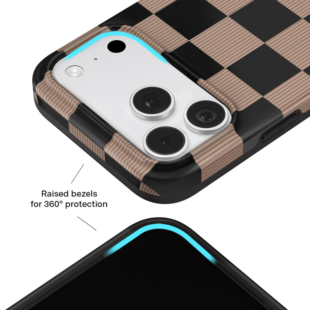 Mocha Vibe Checkered iPhone Case