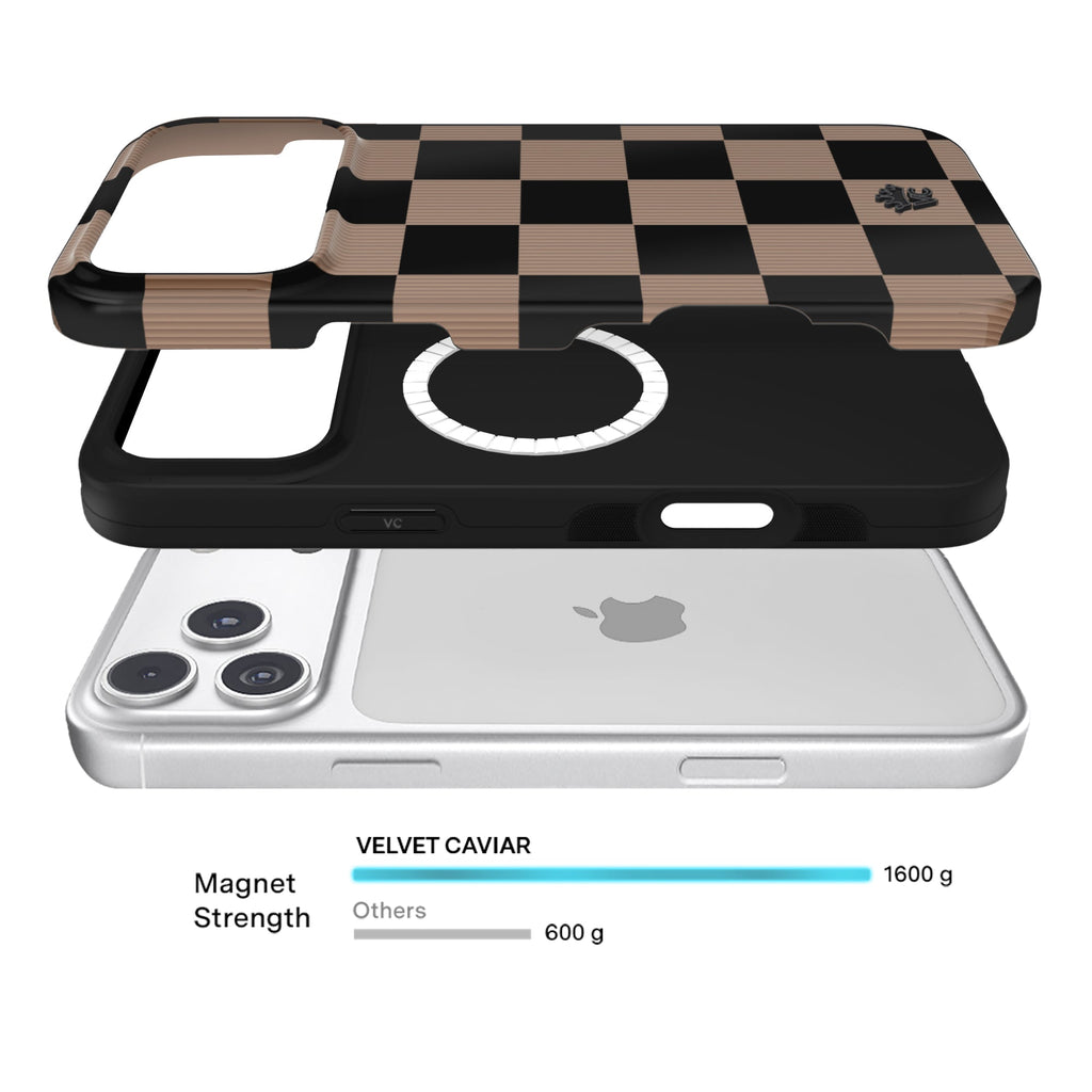 Mocha Vibe Checkered iPhone Case