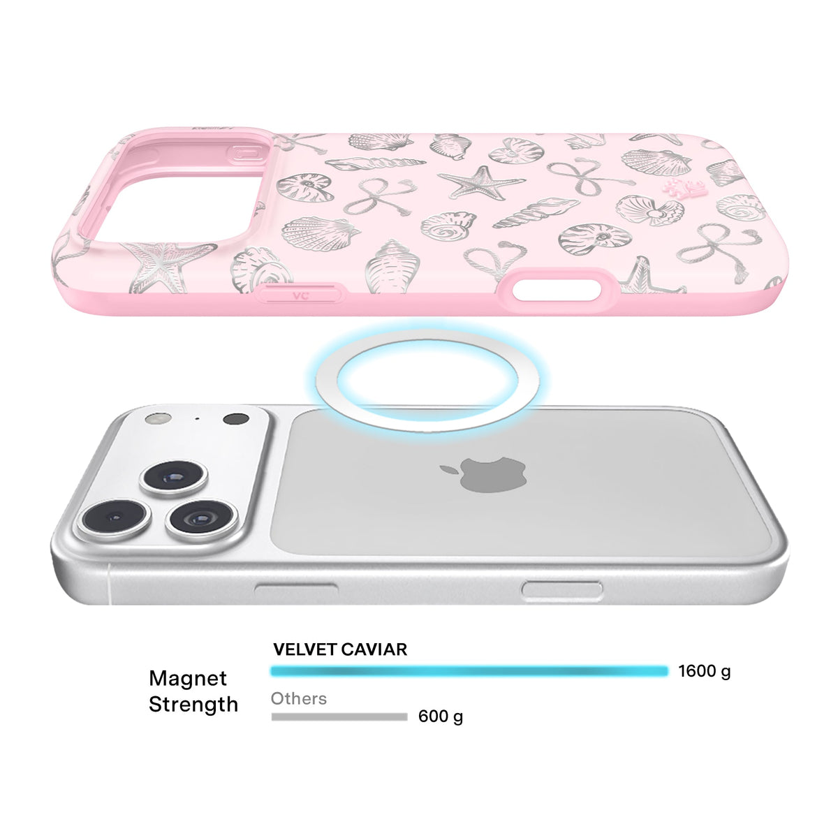Pink Coastal Seashells iPhone Case