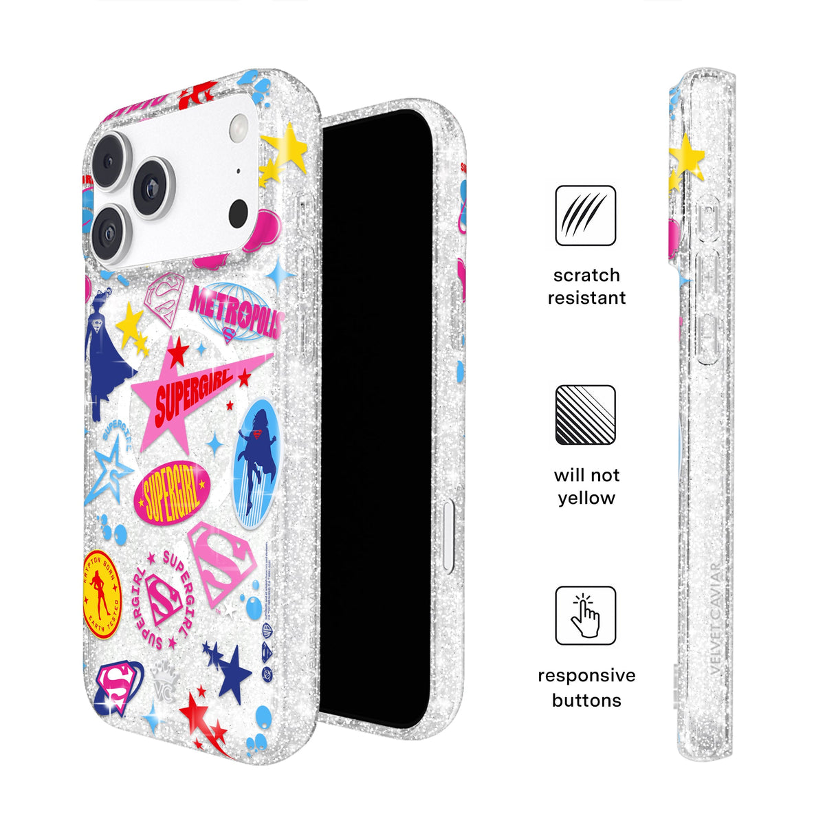 Supergirl Krypto Glitter iPhone Case