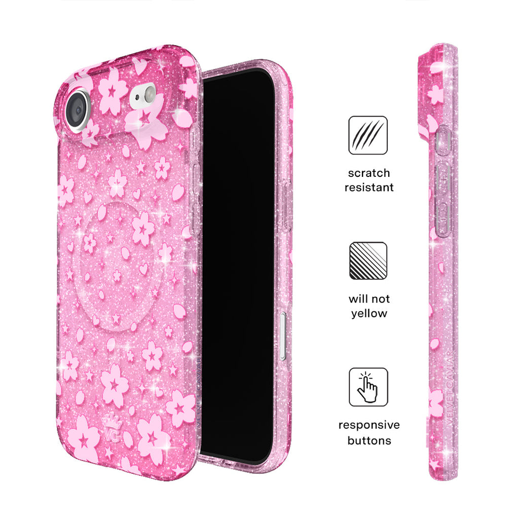 Cherry Blossom Glitter iPhone Case