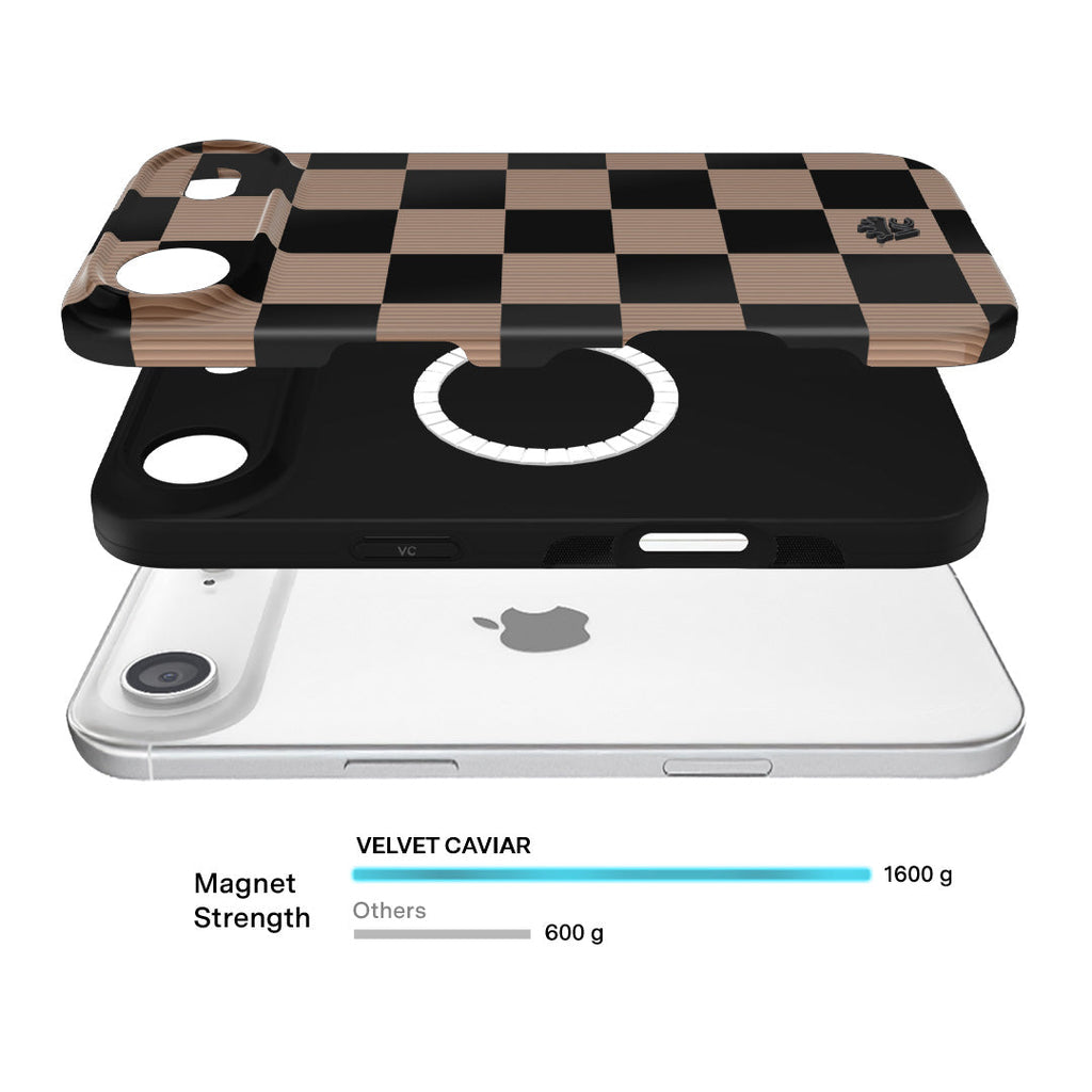 Mocha Vibe Checkered iPhone Case