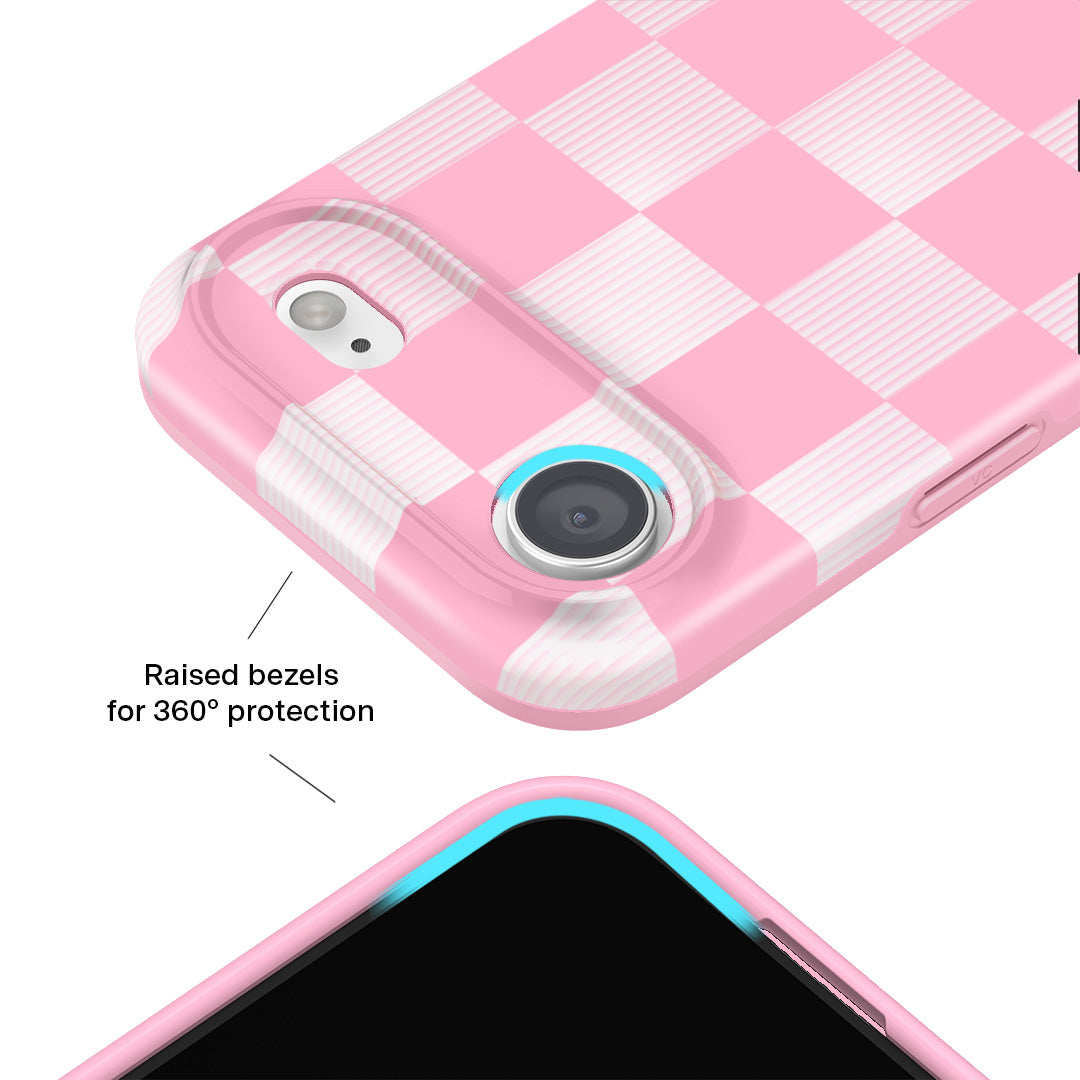 Pink Vibe Checkered iPhone Case
