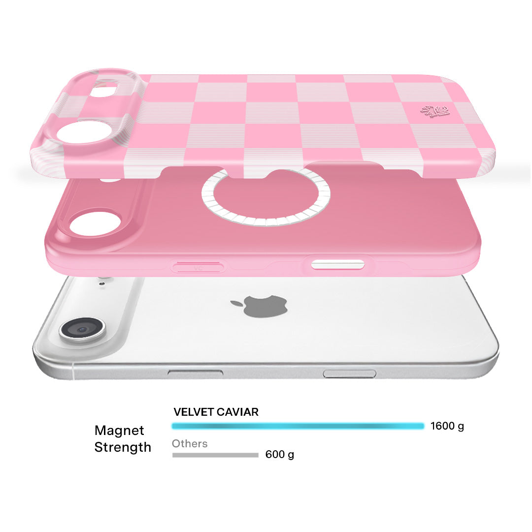 Pink Vibe Checkered iPhone Case