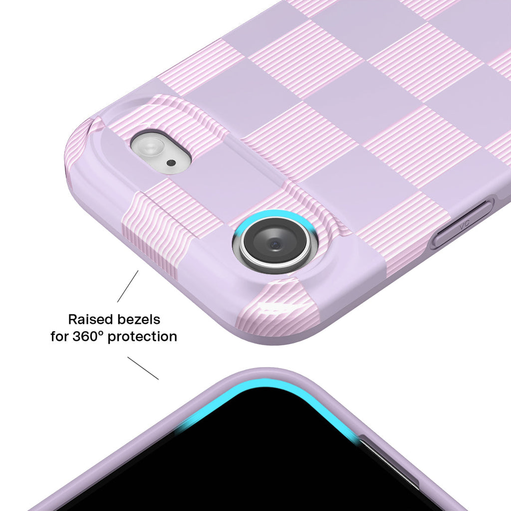 Lilac Vibe Checkered iPhone Case