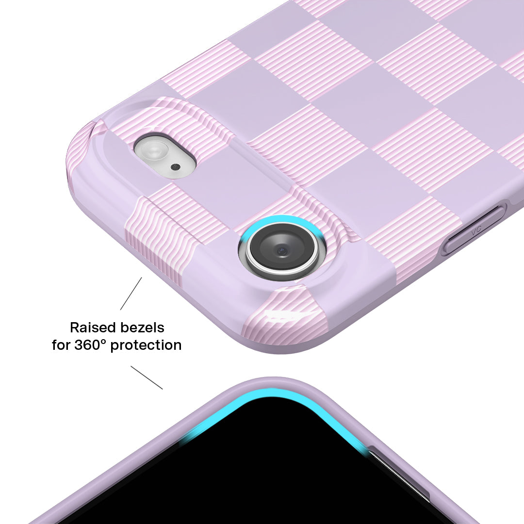 Lilac Vibe Checkered iPhone Case