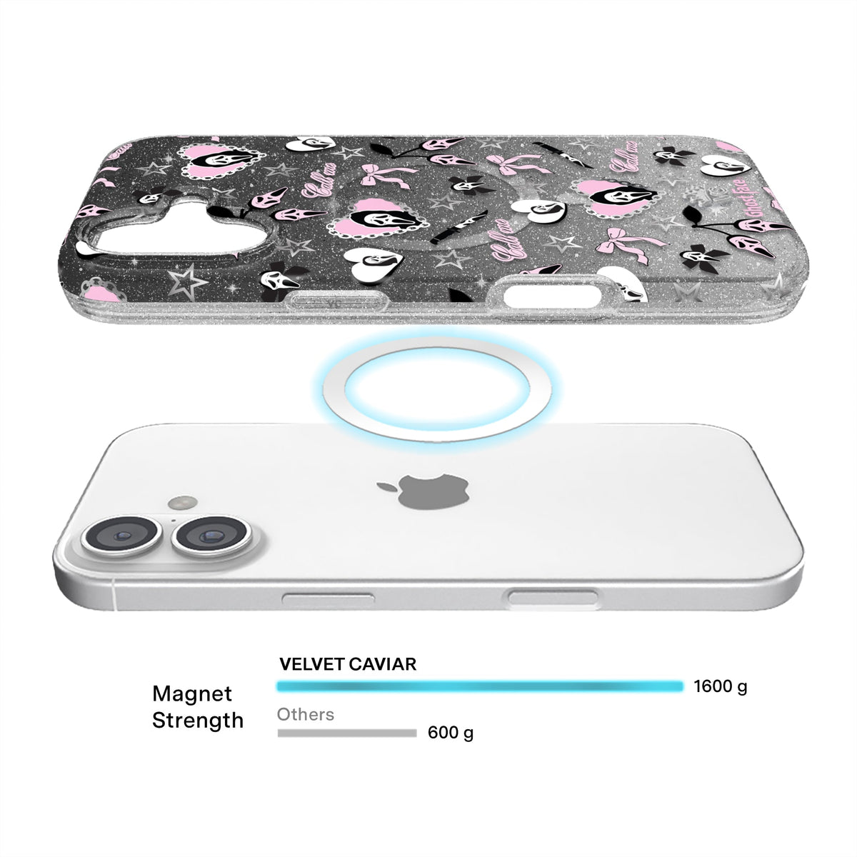 Ghost Face Goth Glitter iPhone Case
