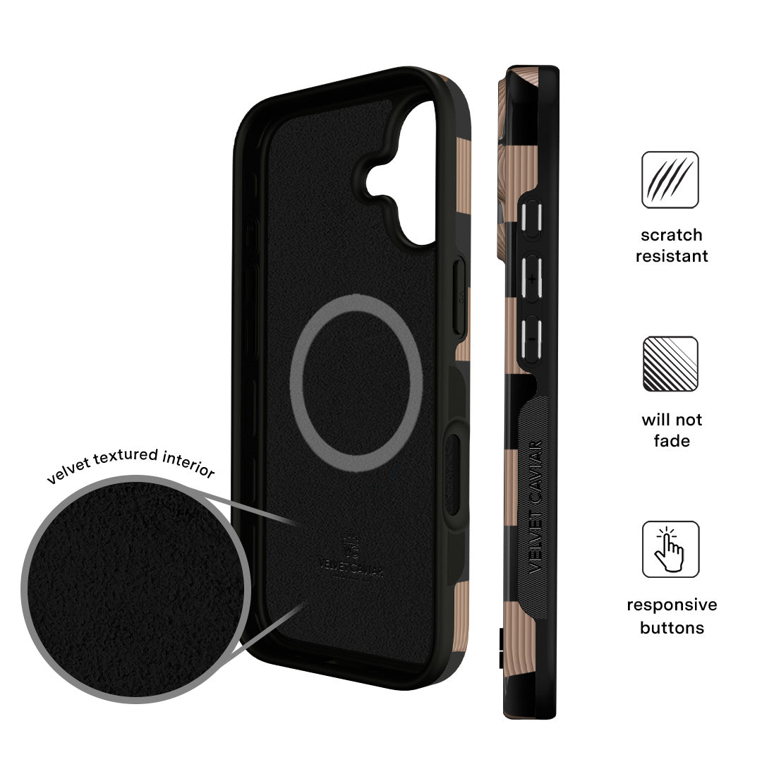 Mocha Vibe Checkered iPhone Case