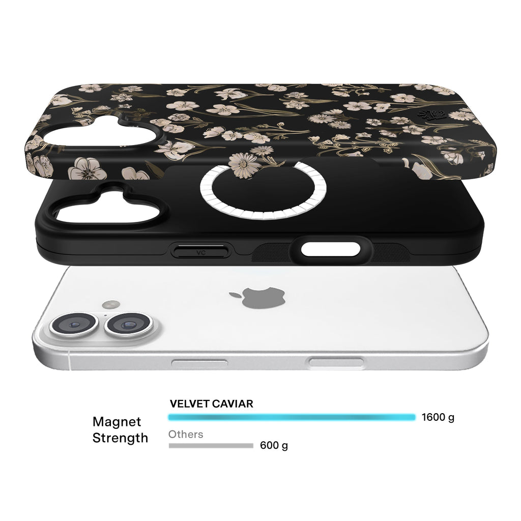 Nightbloom Gold Chrome Floral iPhone Case