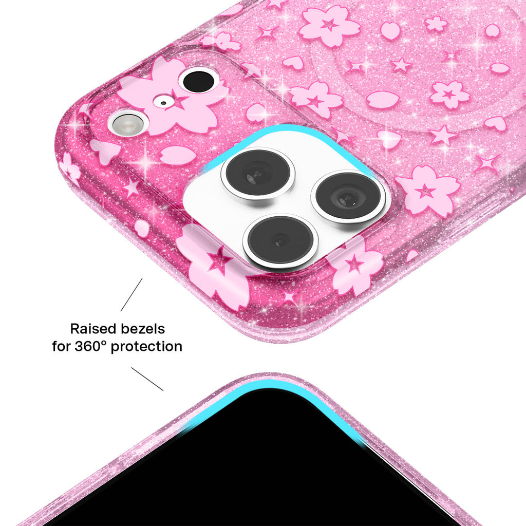 Cherry Blossom Glitter iPhone Case