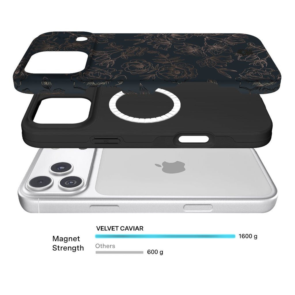 Floral Rose Gold Chrome iPhone Case