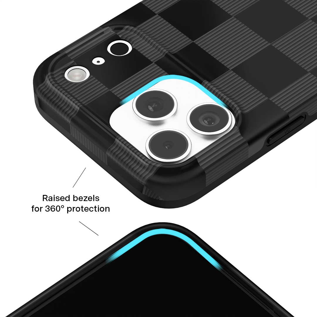 Noir Vibe Checkered iPhone Case