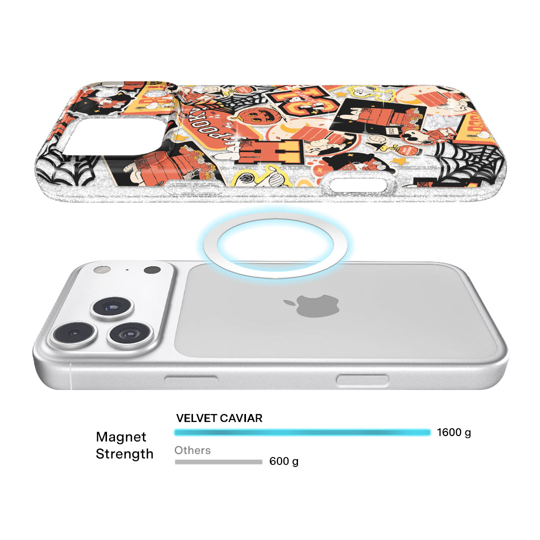 Snoopy Halloween Varsity Glitter iPhone Case