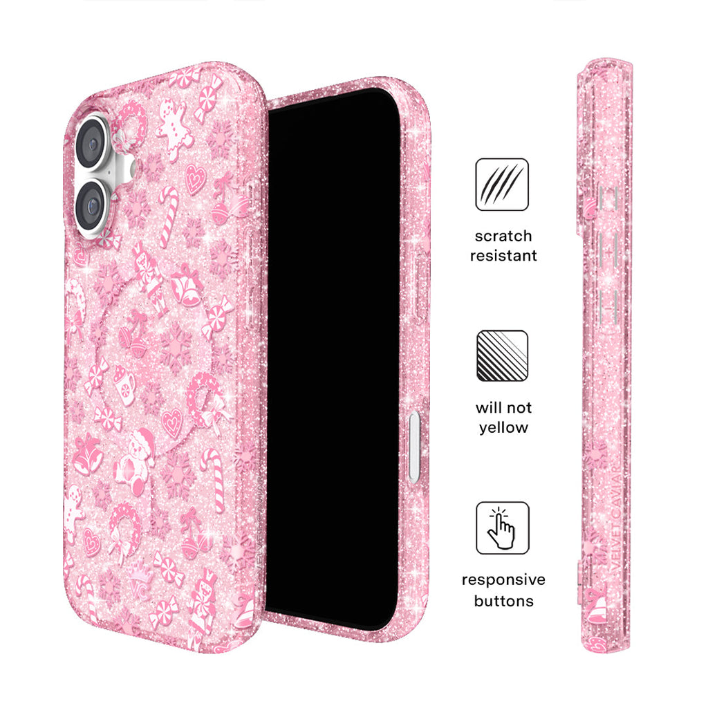 Pink Christmas Glitter iPhone Case