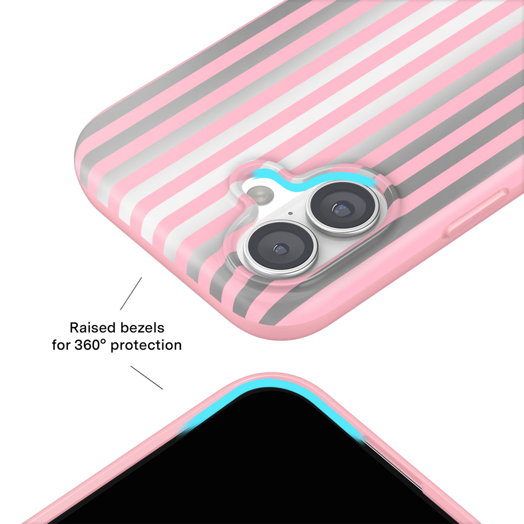 Pink Chrome Stripes iPhone Case